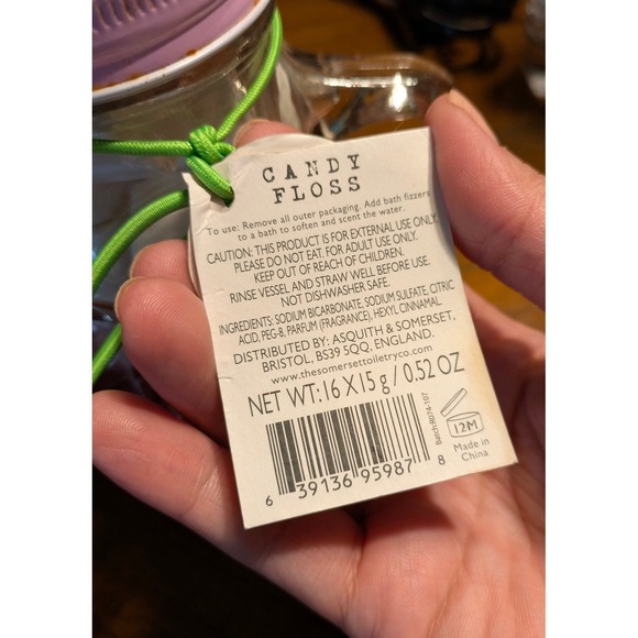 Asquith & Somerset Day of the Dead Skull Bath Fizz Pink Ombre Candy Floss Rare - Picture 8 of 8